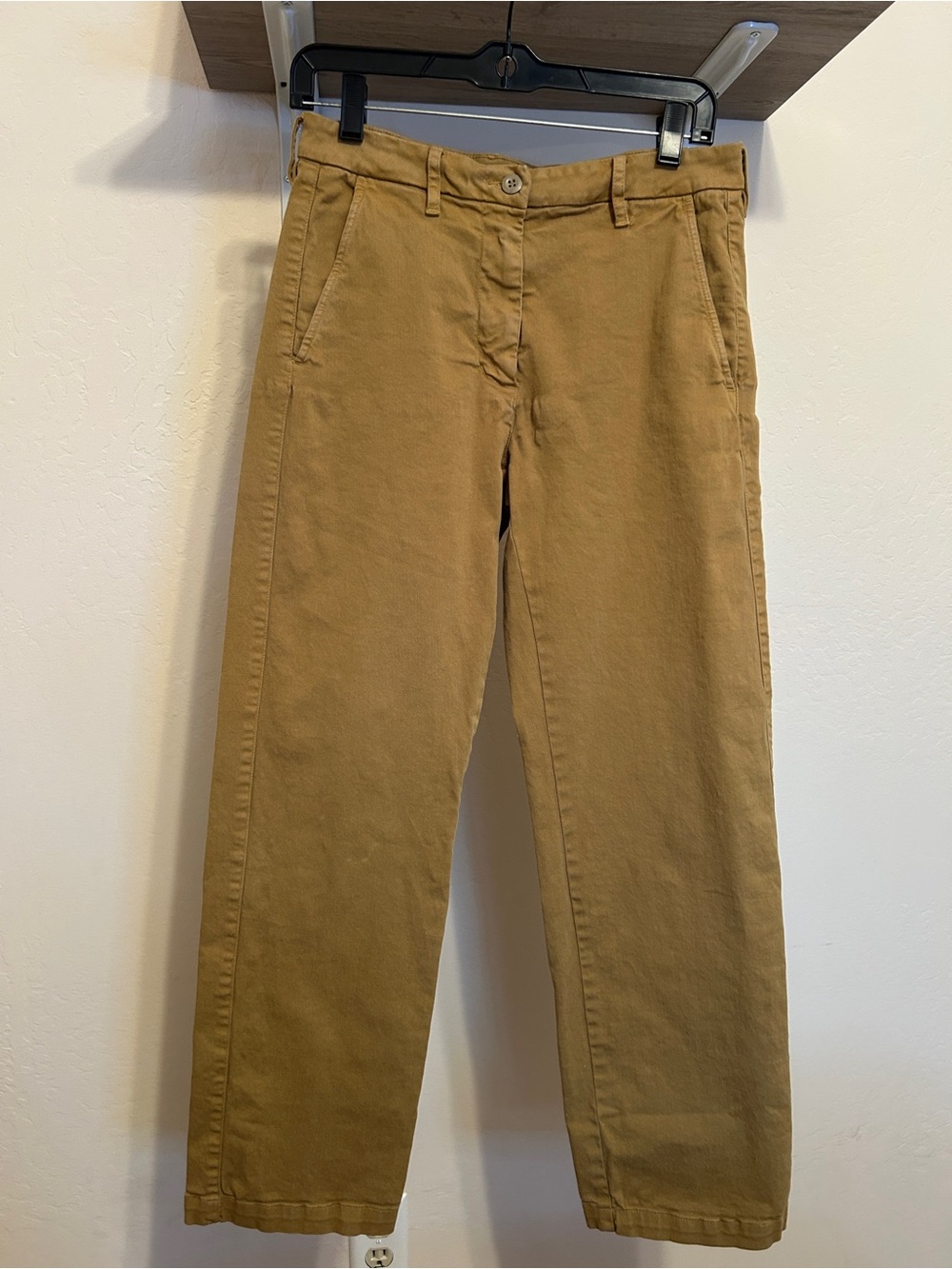 American Giant Khaki Chino Pants Size 4 Made in USA Straight Leg Cotton Twill